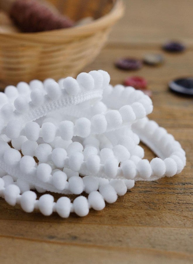 BOBBINY White Pom Pom Mini Bobble Ball Fringe Braid Lace 20 Meter Dot Shape Lace Trimming for Craft Material, Cotton Dupatta, Suits, Lehenga, Saree, Blouses - Image 1